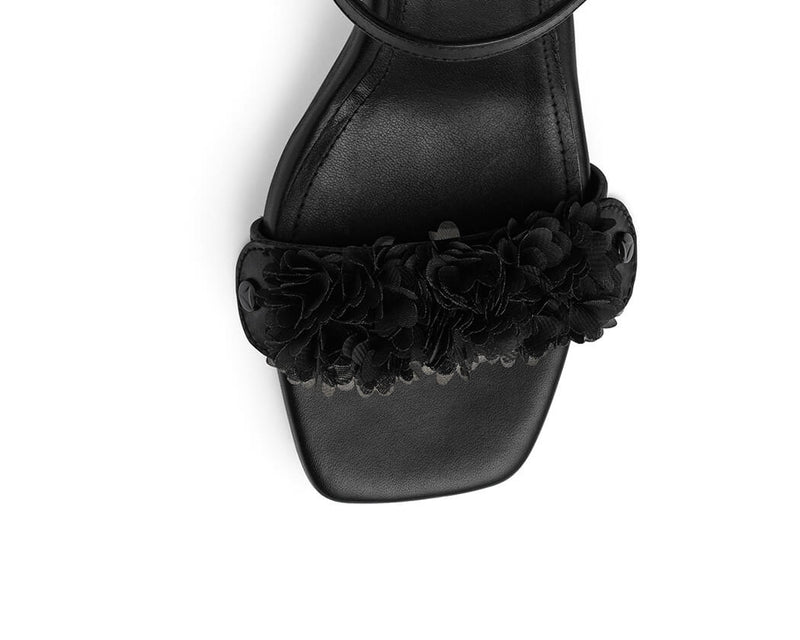 Soft Flower - Block Heel Mid Black PS1