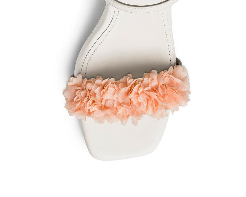 Soft Flower - Block Heel Mid Crema PS1